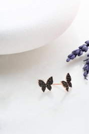 Heliophilia Silver Pendientes de Plata de Ley 925 con Oro Rosa y Circón